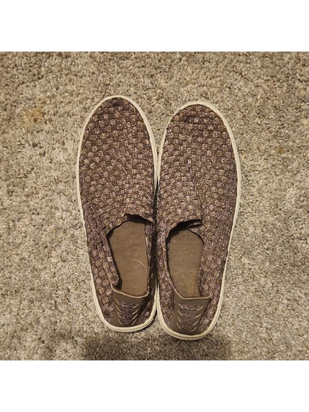 Candie's Brown Woven Slip On Casual 6.5 Athletic Flats